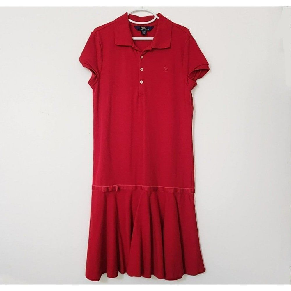 Polo RL Girl's - Size XL/16 - Red Polo dress